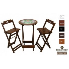 Conjunto Bistrô 1 Mesa e 2 Banquetas Altas Com Logo Cervejeira- Cod: 960
